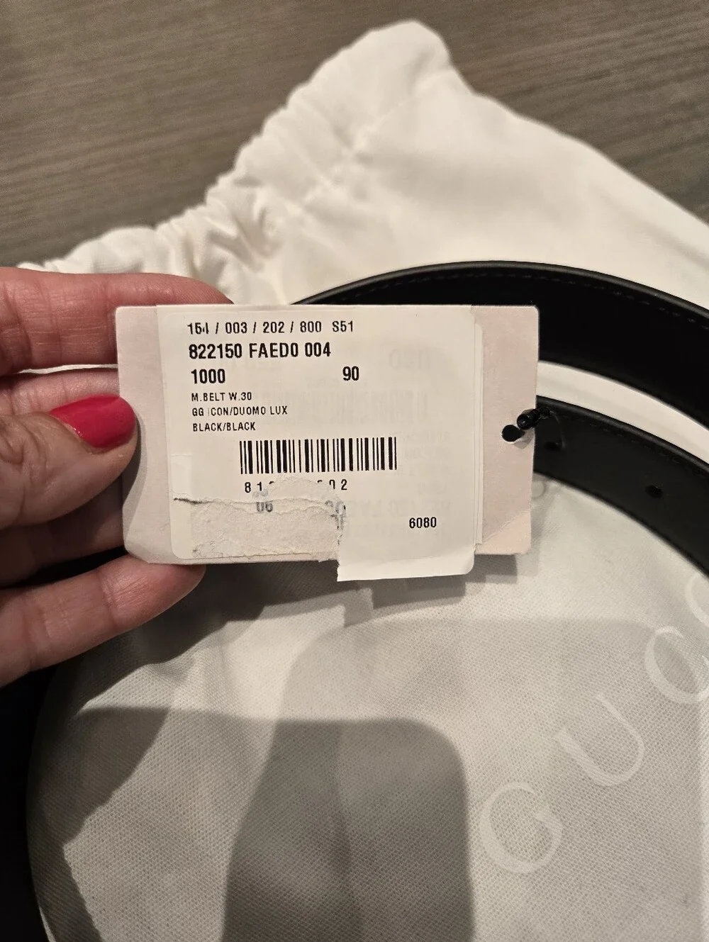 $549 Gucci Square Buckle GG Supreme Print Logo Belt Size 90 New With Tag